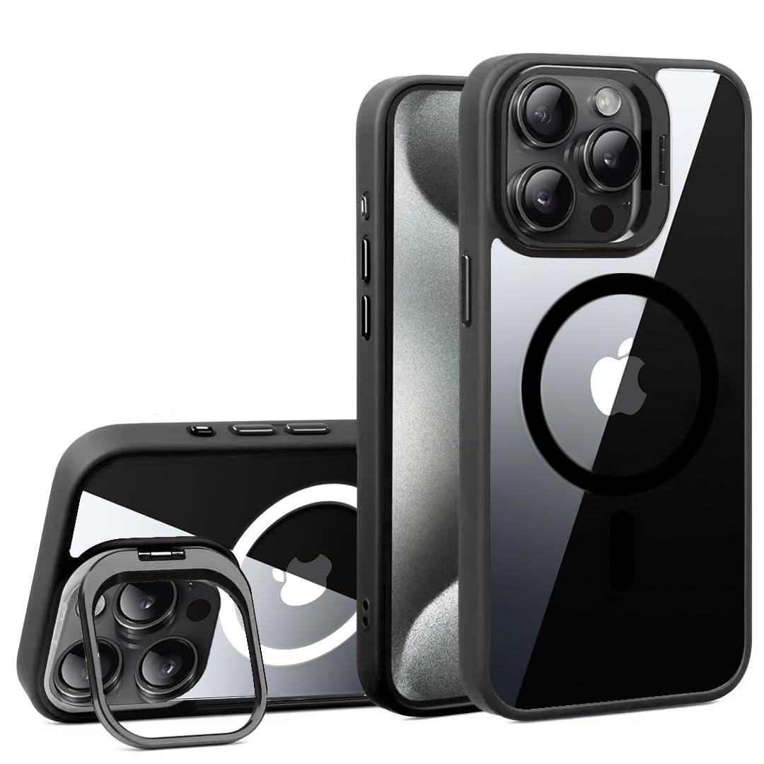 VONZEE iPhone 15 Plus Clear Case with Camera Stand -9