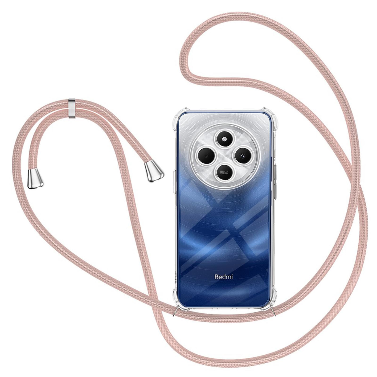 Custodia Con Cordino Per Xiaomi Redmi Note 14 5G - Trasparente Antiurto In Silicone, Verde Con Laccio Regolabile - Foto 10