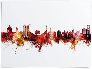 Lawrence Kansas Skyline art print poster, unframed -15386