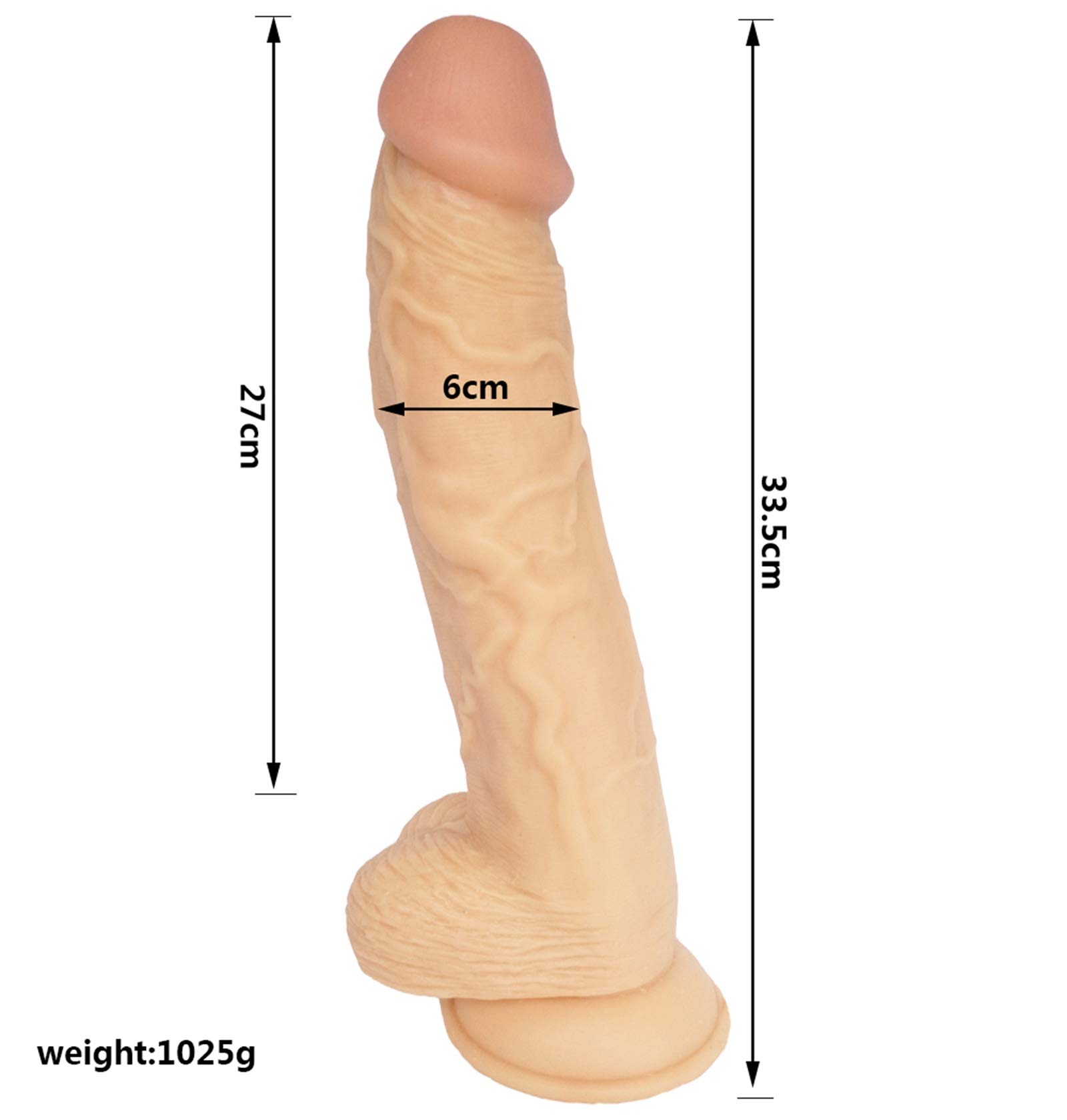Dildos Strap-On Regolabile Dildo Dildo 33,5 Cm Dildo Gigante, Cinturino in Nylon Regolabile, Dong Dong Dildo, Giocattoli del Sesso Masturbatore per Lesbiche E Uomini,Flesh