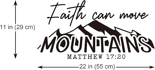 Miniatura 4 de Faith Can Move Mountains - Calcomanía de vinilo para pared, citas cristianas, refranes inspiradores, escritura a mano, decoración del hogar