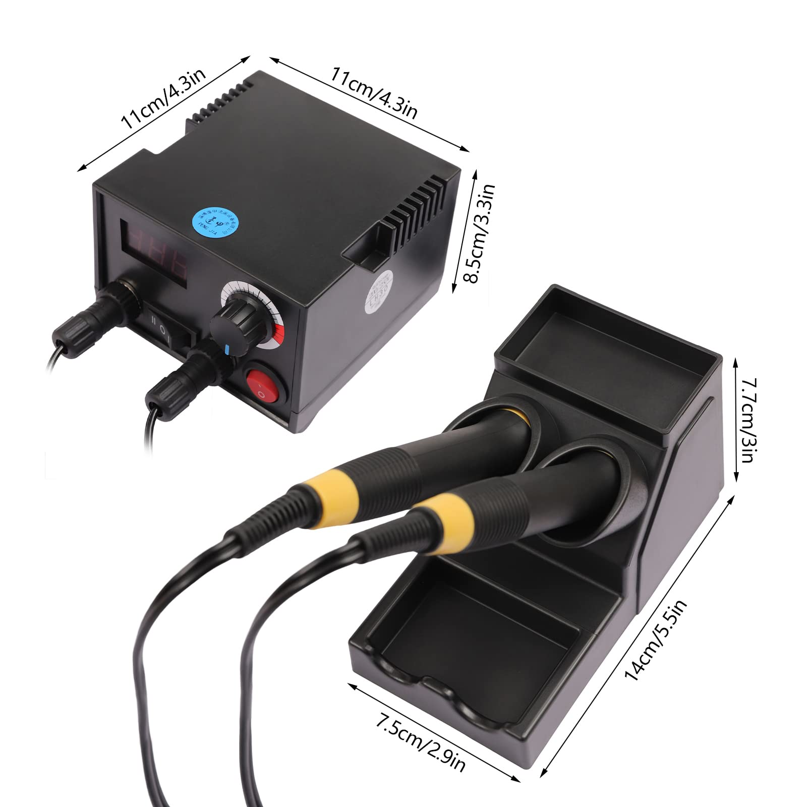 Máquina de pirografía con 2 pines, juego de quemadores de madera de 60 W, temperatura ajustable, máquina de combustión de madera con 20 puntas de alambre de pirografía para madera, cuero, calabaza
