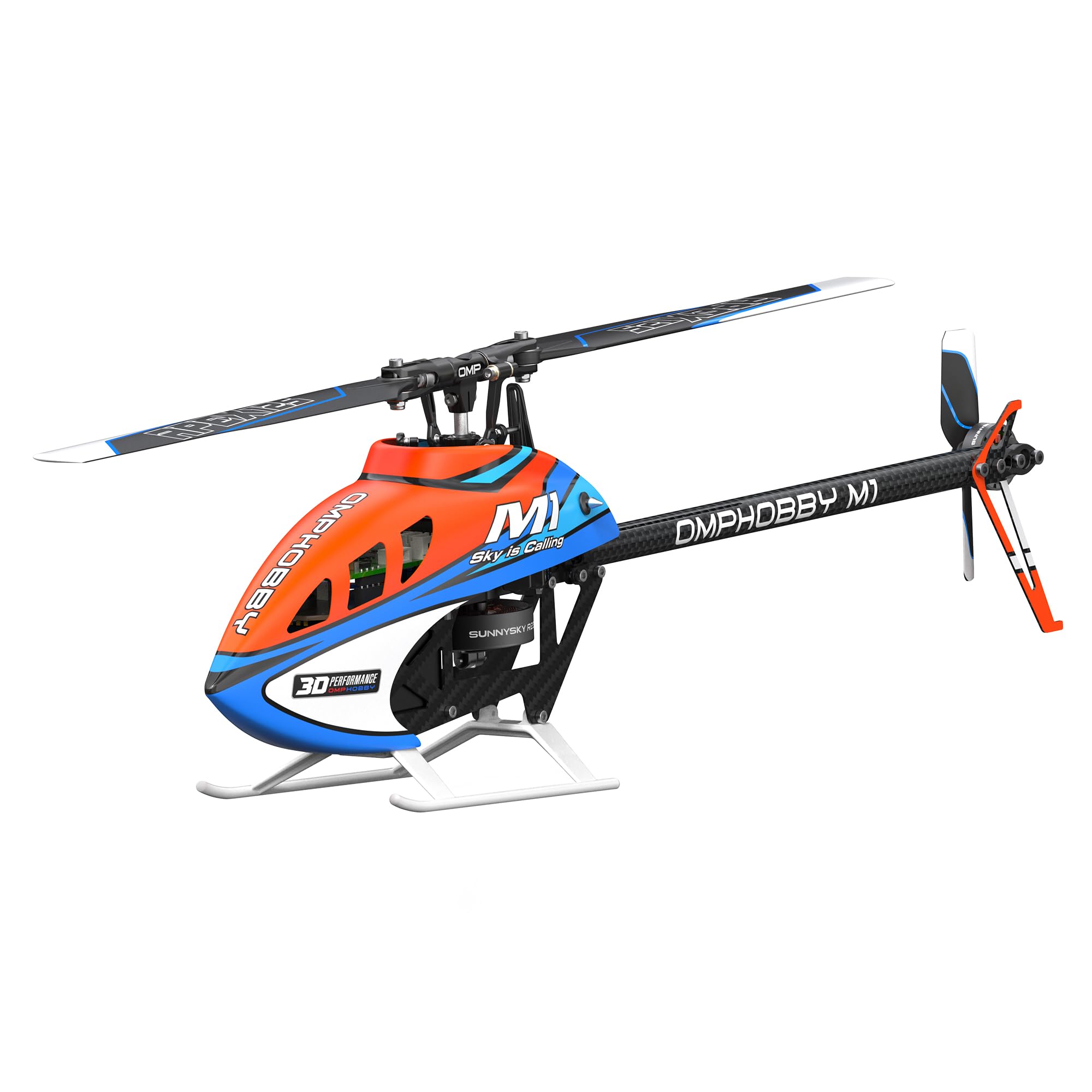 OMPHOBBY M1 V3 PRO 100-Klasse Mini 3D-RC-Hubschrauber BNF, 6CH Direktantrieb RC Helicopter mit integriertem ELRS-Empfänger &OFS3+ Flugsteuerung, Bürstenloser Motor, 2S LiHV-Akku Kein Controller Orange