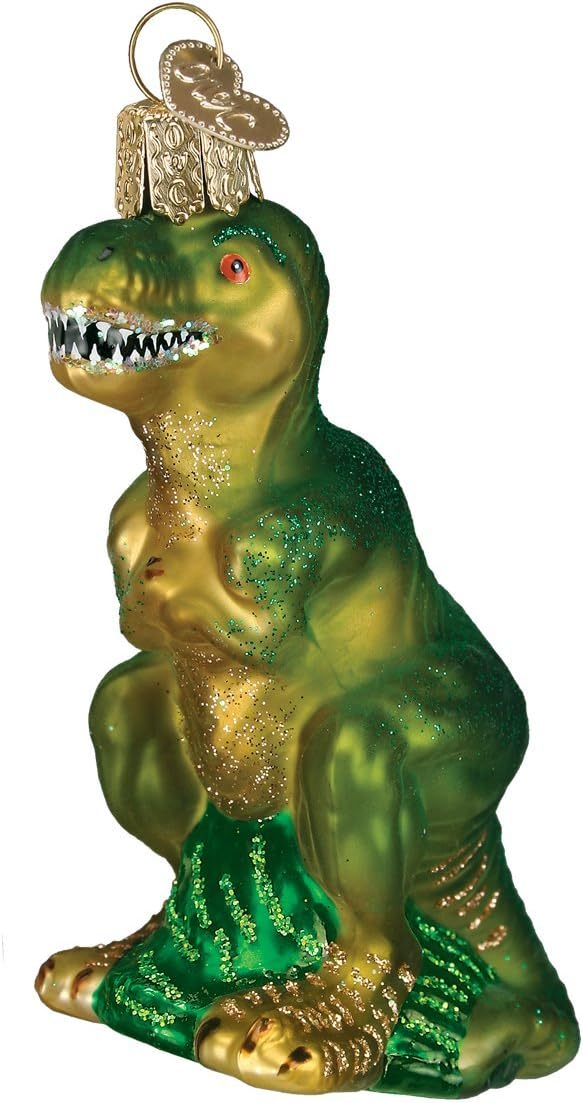 Old World Christmas A-Roarable Stegosaurus Glass Blown Ornament for Christmas Tree, Handcrafted Holiday Decoration, Dino Collection