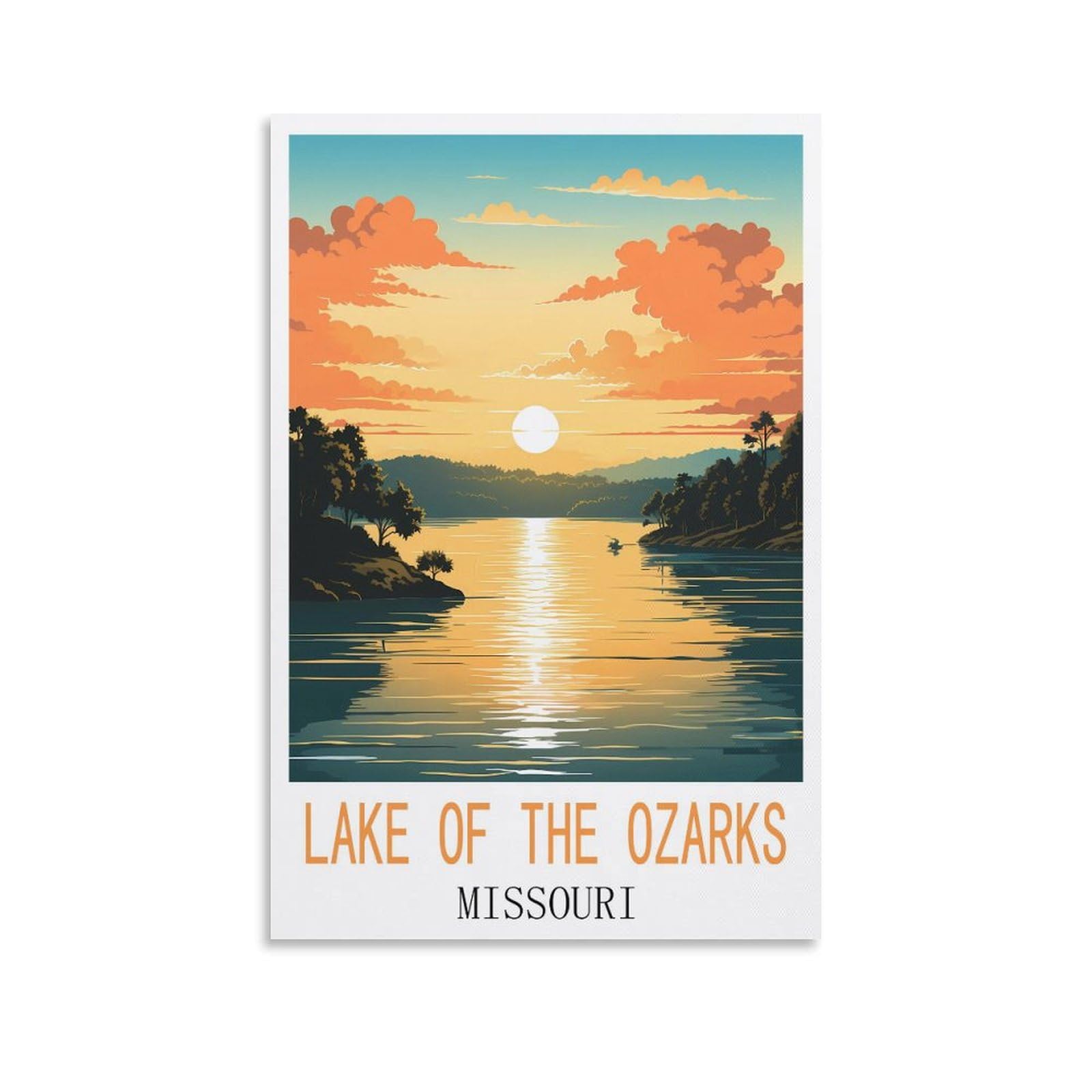 Vintage Metal Tin Sign Funny Retro,Lake of Ozarks Missouri,Wall Poster Retro Tin Sign Metal Plaque for Bar Wall Decor Home Living Room Wall Art Decor 15x30cm