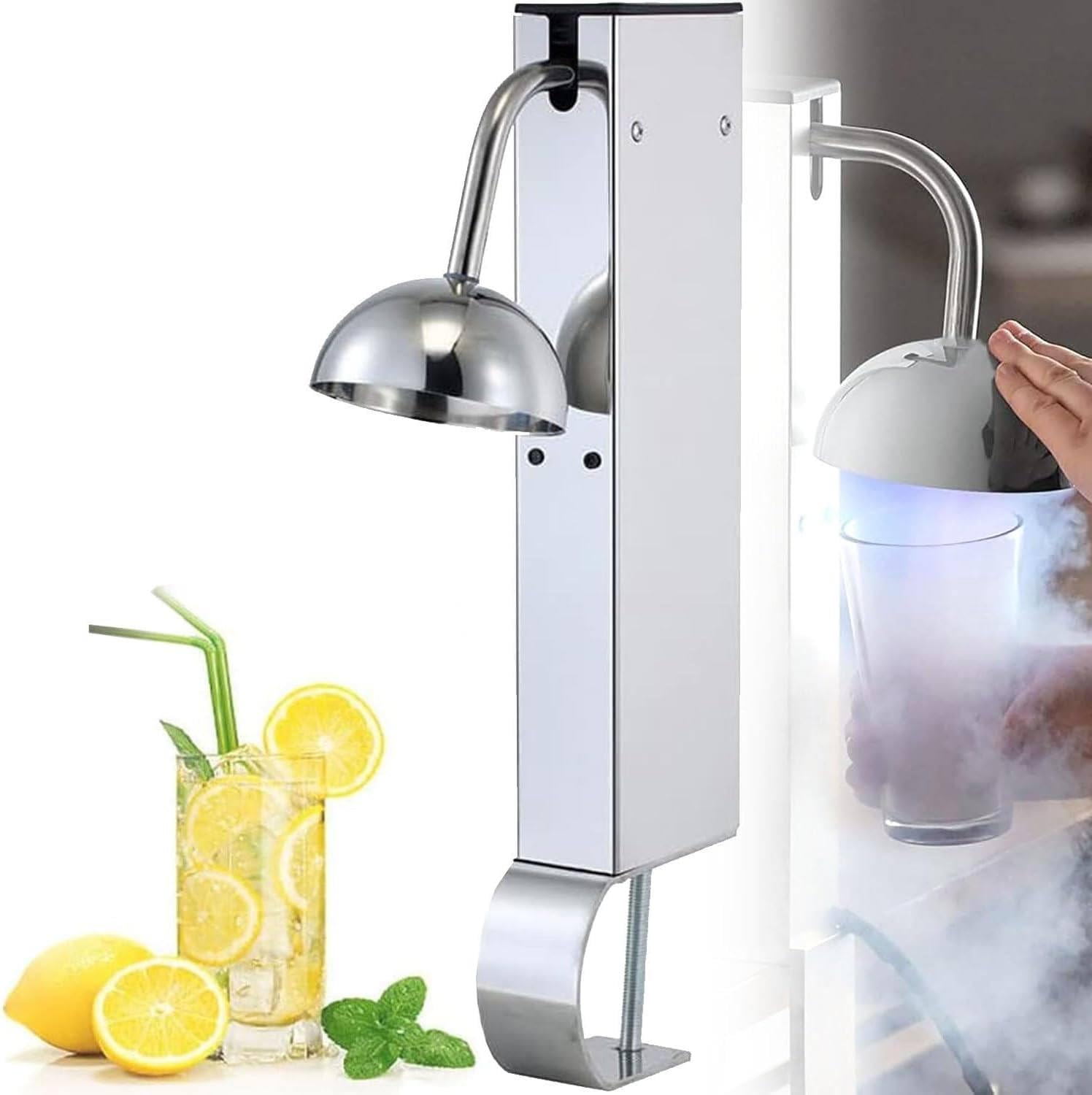 Enfriador de Vasos, Enfriador de Vasos con CO2, Enfriador de Vasos instantáneo para cócteles, Cerveza, Vino y Whisky, Enfriador de Vasos para Bar, Restaurante y Cocina. A