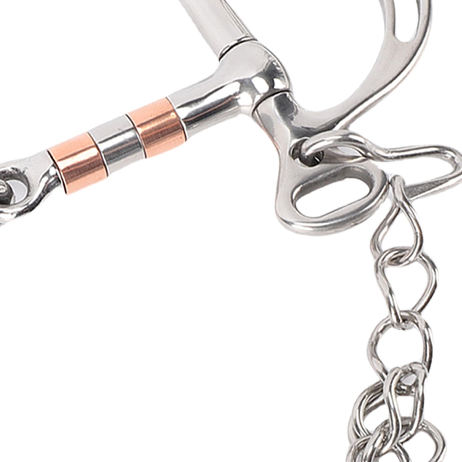 Tyenaza Filete ranurado de Acero Inoxidable, Broca de Caballo con Anillo de Boca articulada Hueca de Control Mejorado para ecuestres