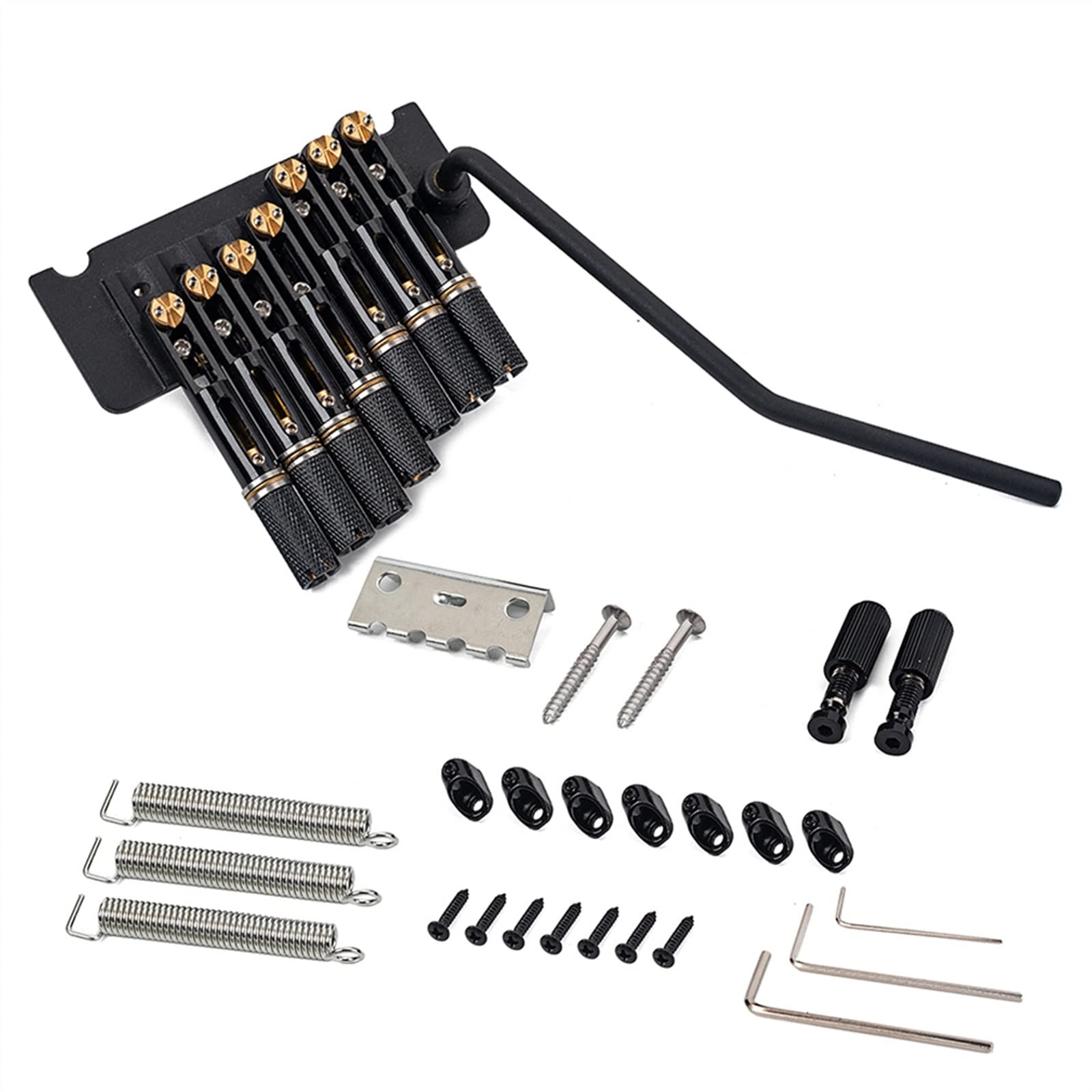 Ponte A Sella in Metallo Senza Testa A 7 Corde Ponte A Piastra di Deformazione per Sistema di Tremolo per Chitarra di Ricambio Kit Ponte per Chitarra elettrica