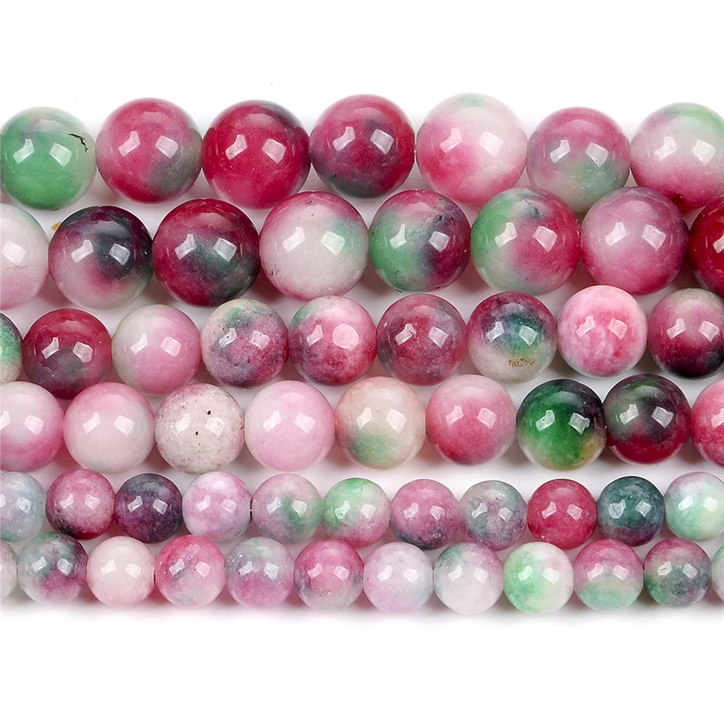 Perles de jade naturelle en cristal de pastèque Hamthuit 10mm de qualité
