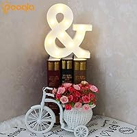 Vista 4 de Ampersand Symbol Marquee Letter Lights Alphabet Light Up Sign for Wedding Home Party Bar Decoration &
