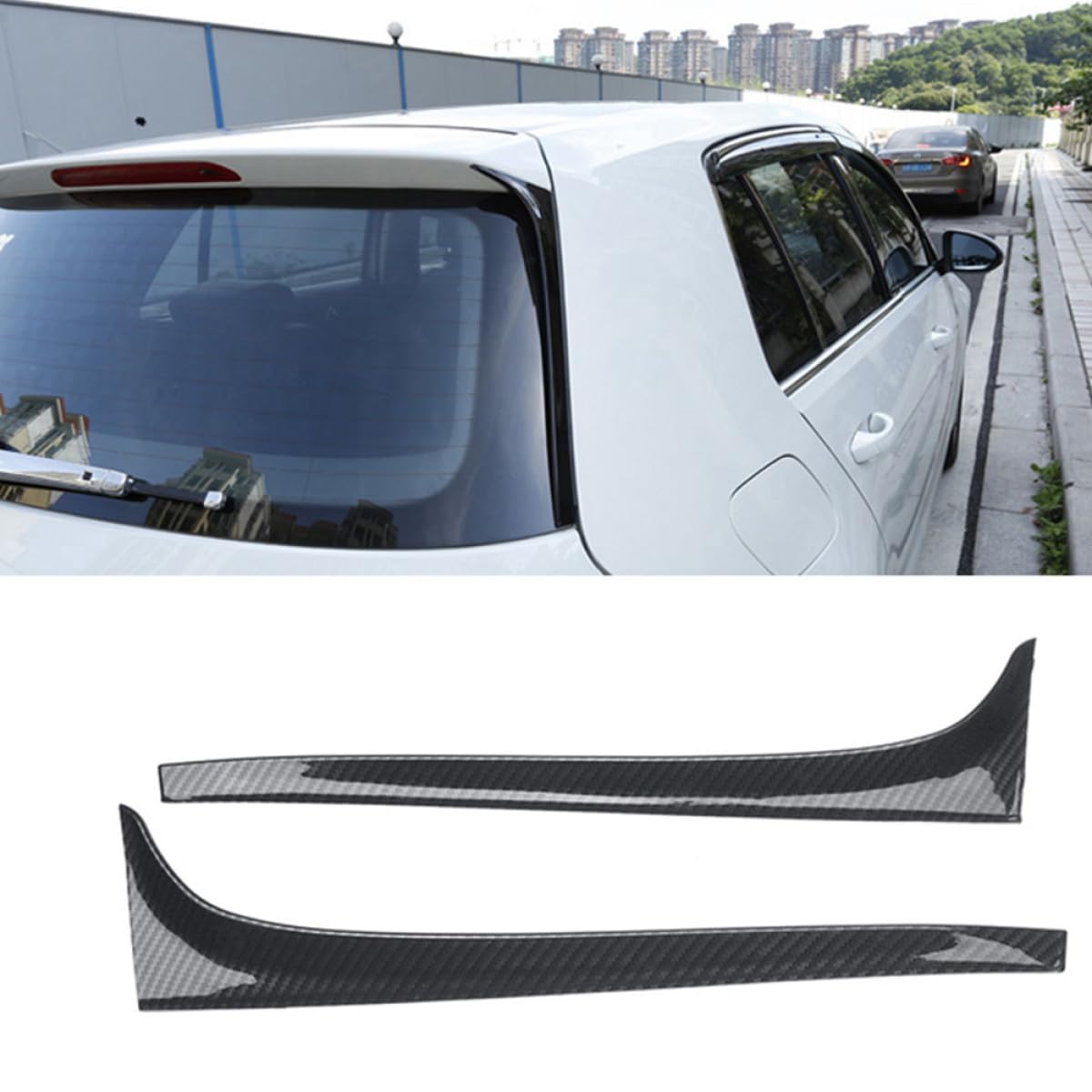 Spoiler Posteriore per Auto Golf 7 Ala Laterale in ABS Effetto Carbonio Set 2 Pezzi Accessori Decorativi per Personalizzazione Veicolo