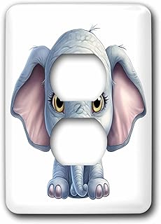 3dRose Cute Baby Elephant Illustration - Light Switch Covers (lsp-382164-6)