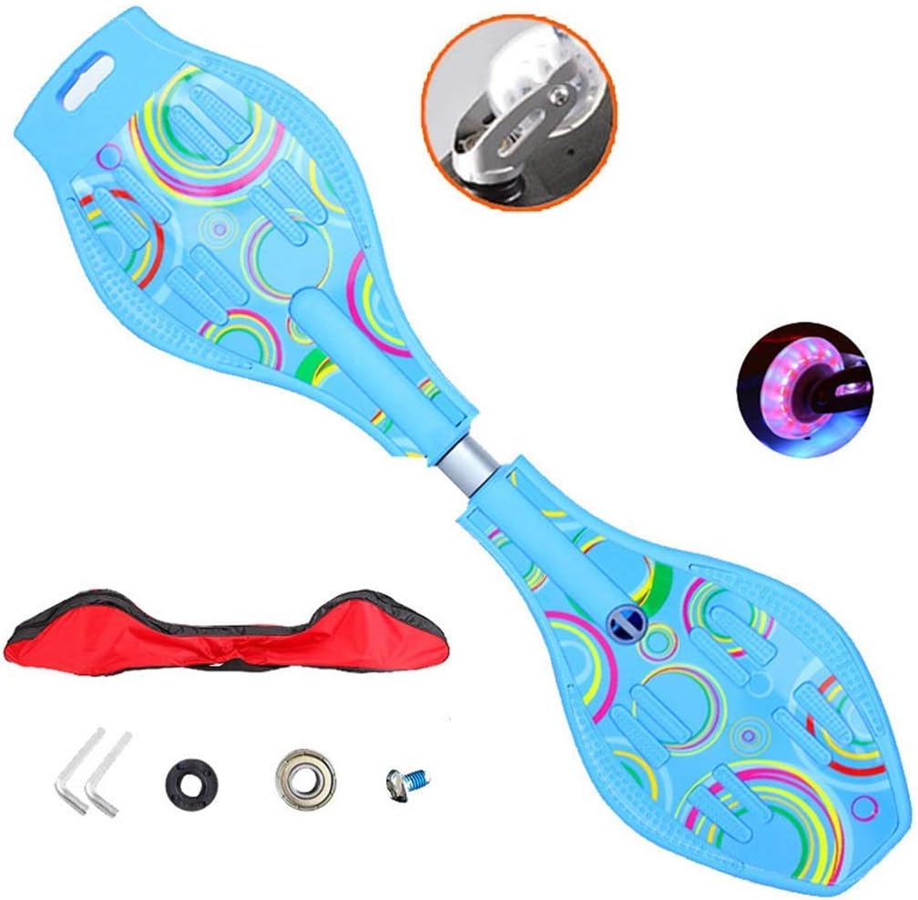 MJY Skateboard 34" X 8" Caster Boardshortboard Skateboard Cruiser 2 Wheelsradically Intense Acceleration Waveboard with 360 Degree Caster Trucks and Anti Slip Concaved Platform for Kids | Portable L