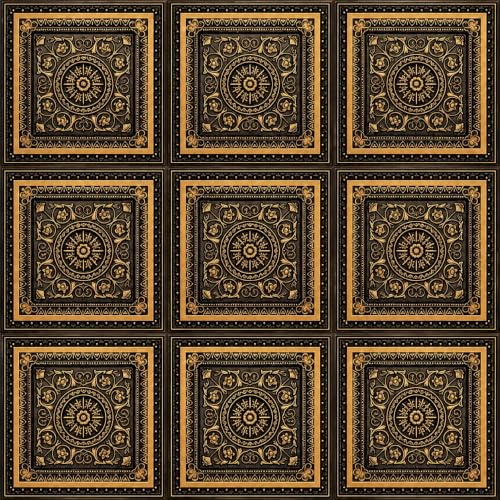 Image of SATYAM KRAFT 9 Piece Ganpati Bappa Backdrop, janmashtami Decor | Wall Panels (9 pcs set) | 30 x 30 CM Each Panel | 90 x 90 CM DIY Mandap Background | 9 Panels | Includes Double-Sided Tape (Copper)