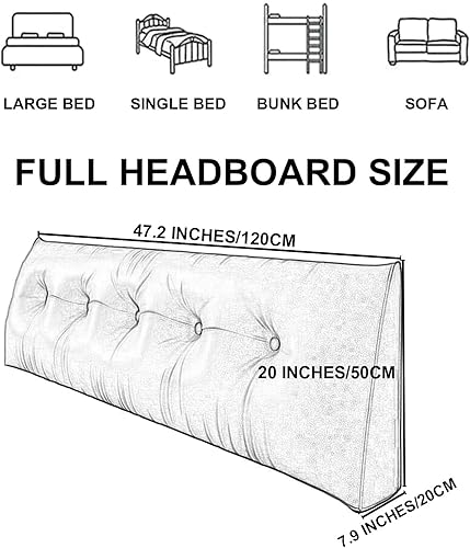 Miniatura 7 de ZZYK Almohada triangular para cabecero, cojín triangular de color sólido, almohada de descanso en cama, almohada extraíble con soporte de cuña