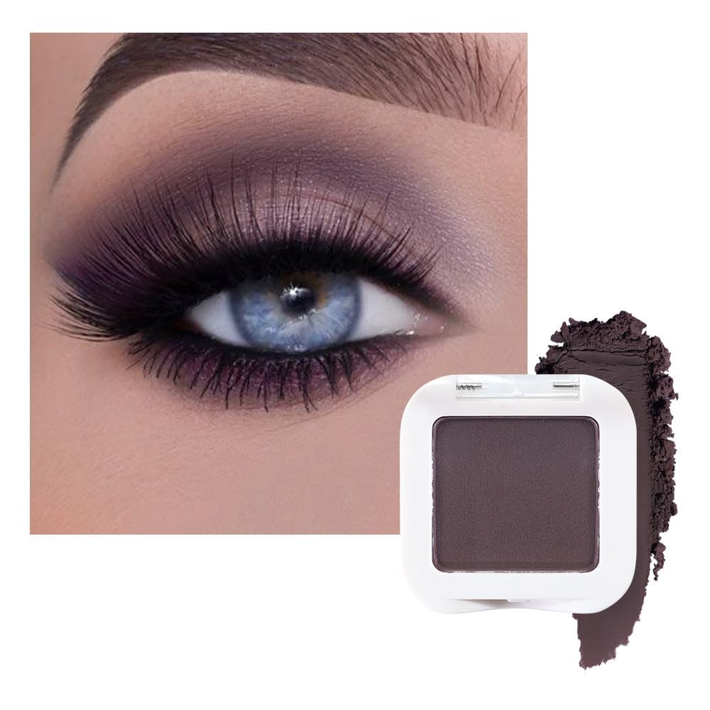 HHLTOH Eggplant Purple Matte Eyeshadow Palette Makeup for Older Women Brown Eyes, Deep Dark Mauve Plum Purple Cream Eye Shadow Palette Single for