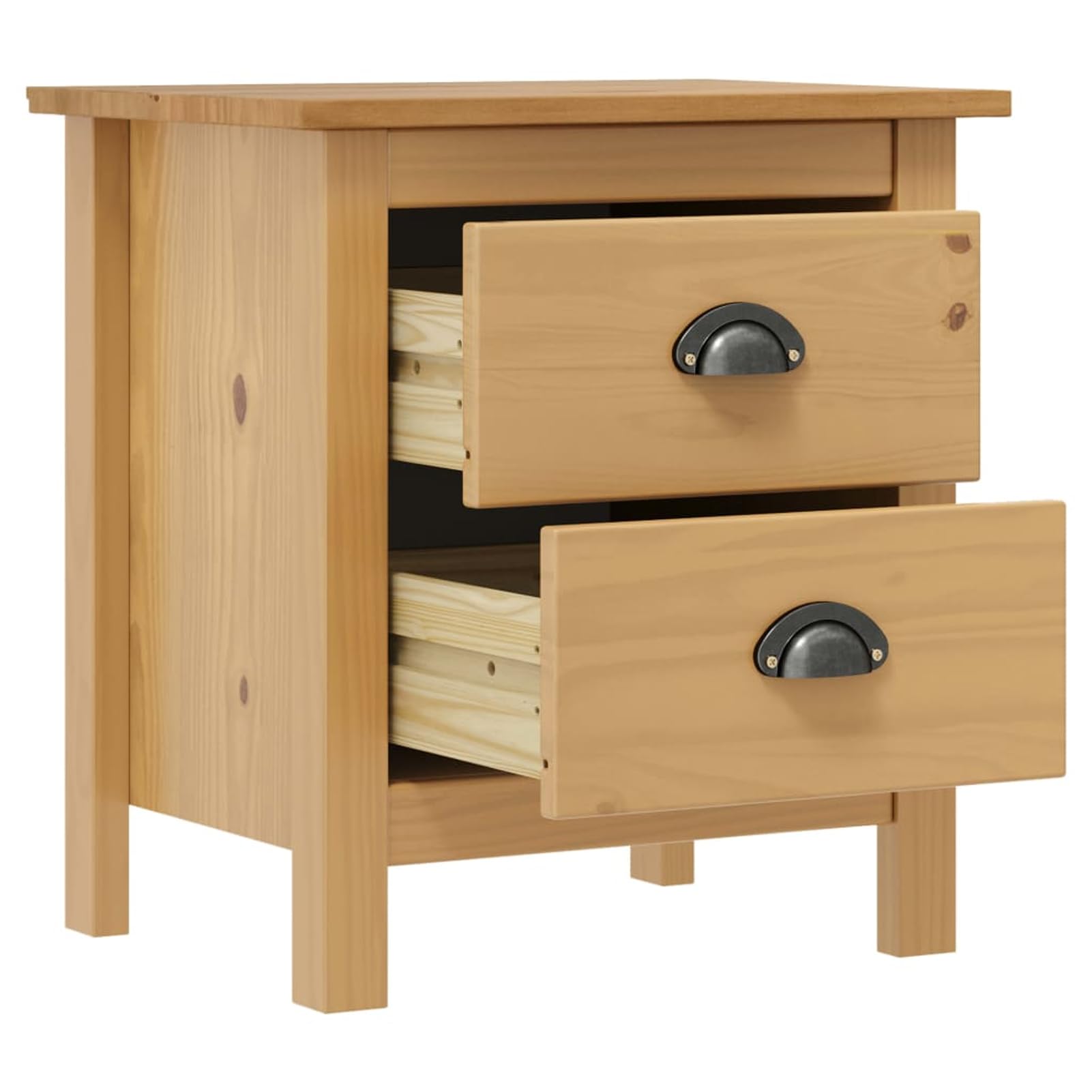 Homgoday Comodino Hill 46x35x49,5 cm in Legno Massello di Pino
