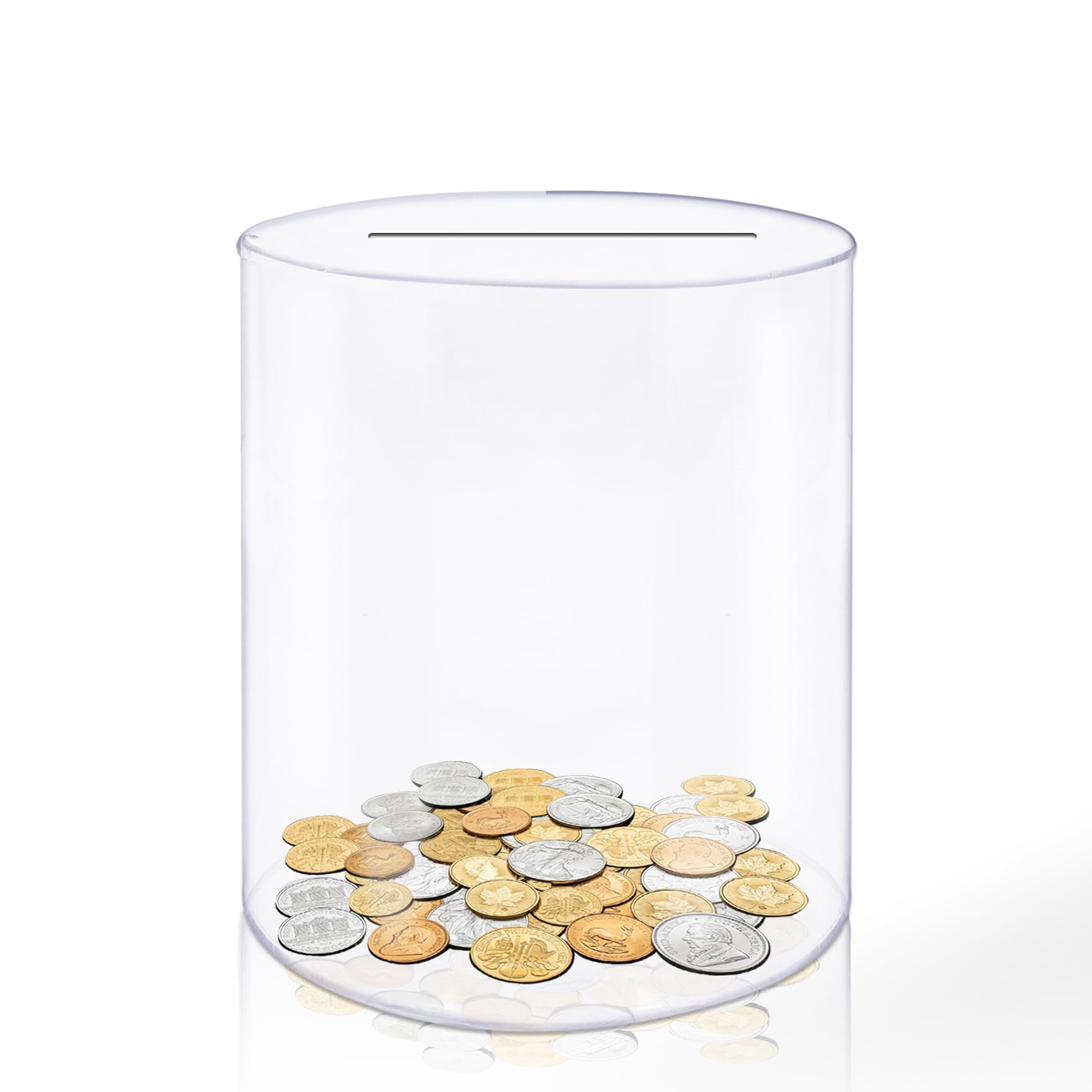 Acrylic Transparent Money Box, Break to Open Piggy Bank for Saving Cash or Coins