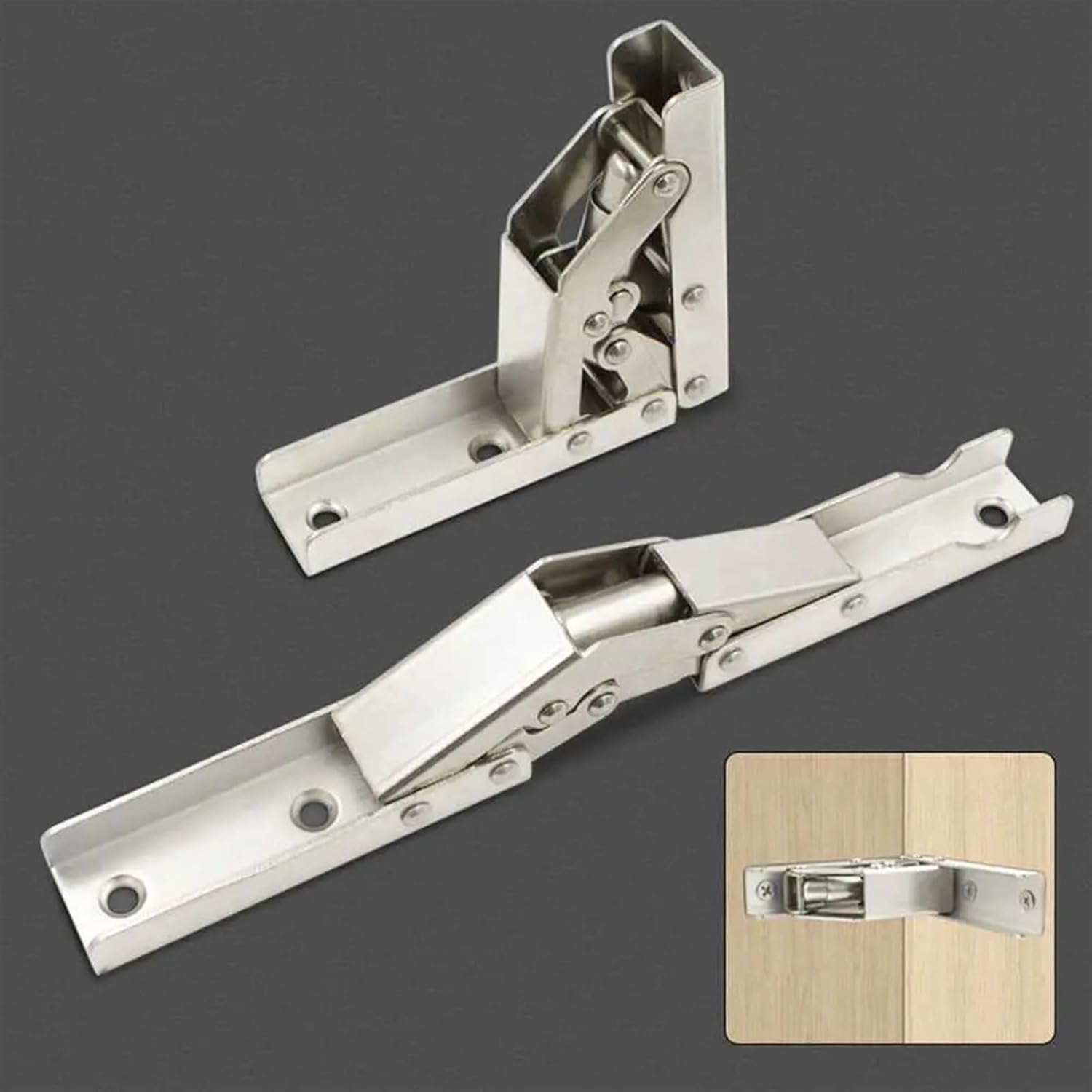 2Pcs Self-Locking Folding Hinges Brackets Spring Hinge Table Legs Brackets Support Adjustable Table Holder Hinges Hardware