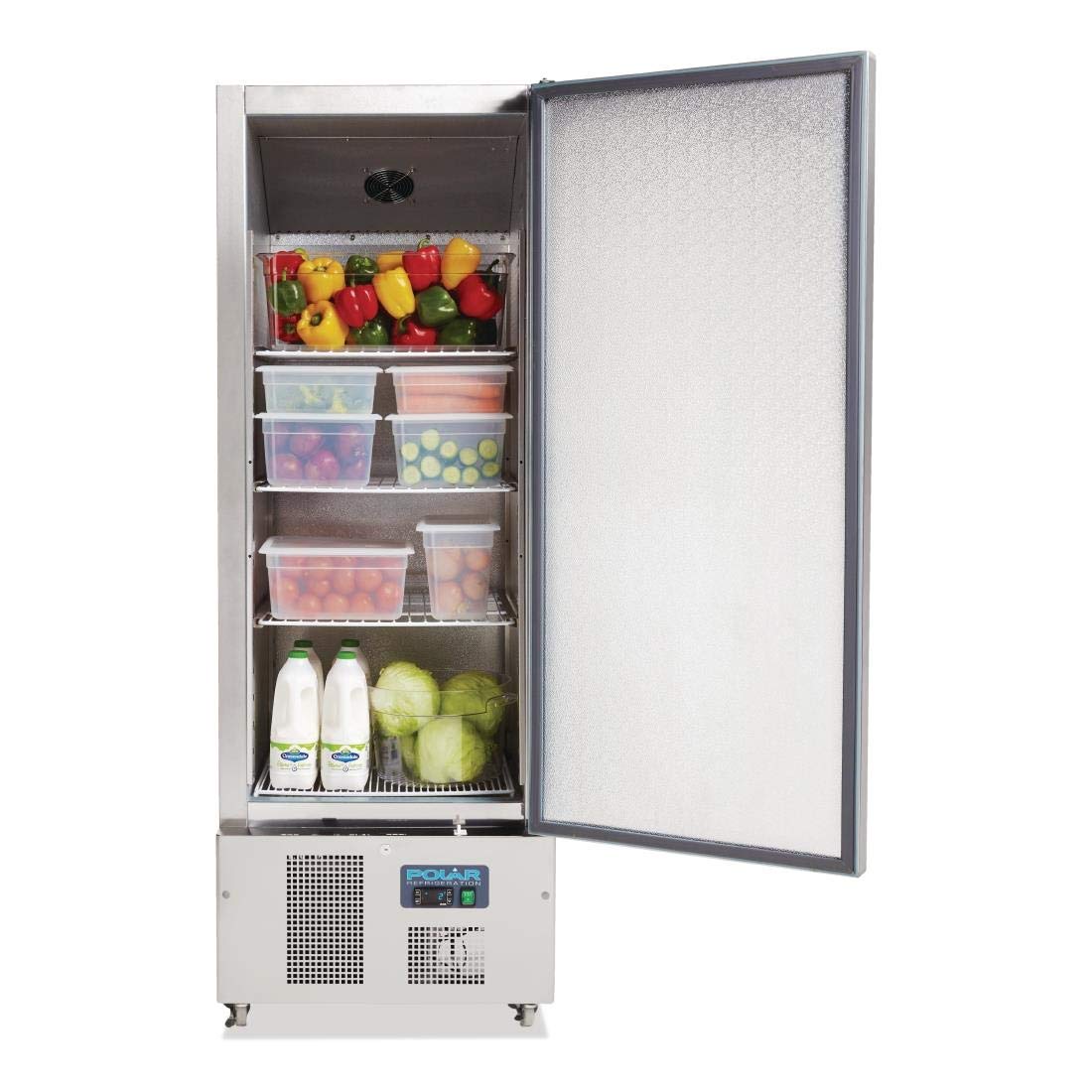 Polar Réfrigérateur commercial à porte simple en acier inoxydable 440 l