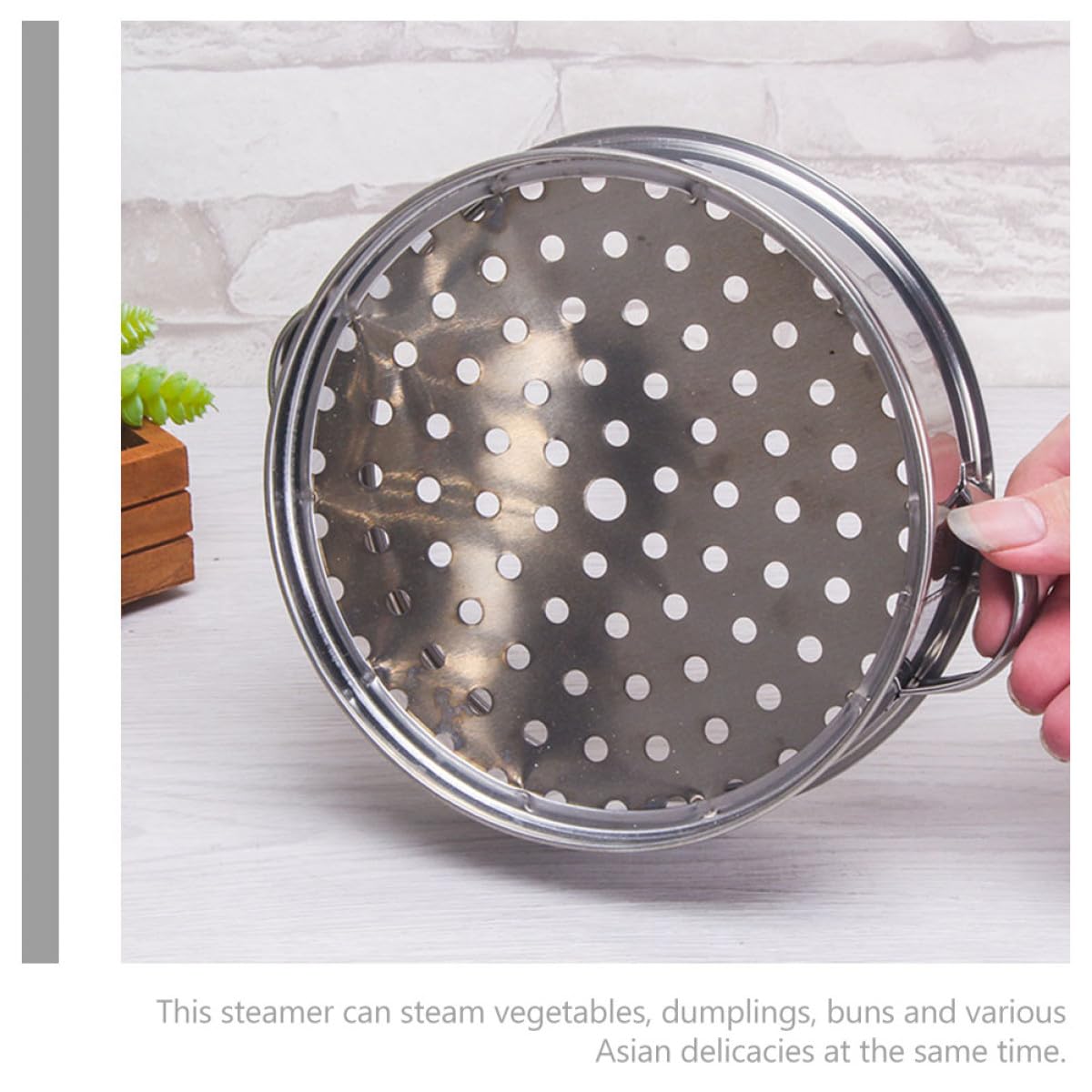Veemoon Vaporera de Acero Inoxidable con Tapa Doble Nivel para Cocina Doméstica Vaporera Multifuncional para Cocer al Vapor Bollos Dumplings y Verduras Utensilio de Cocina Resistente