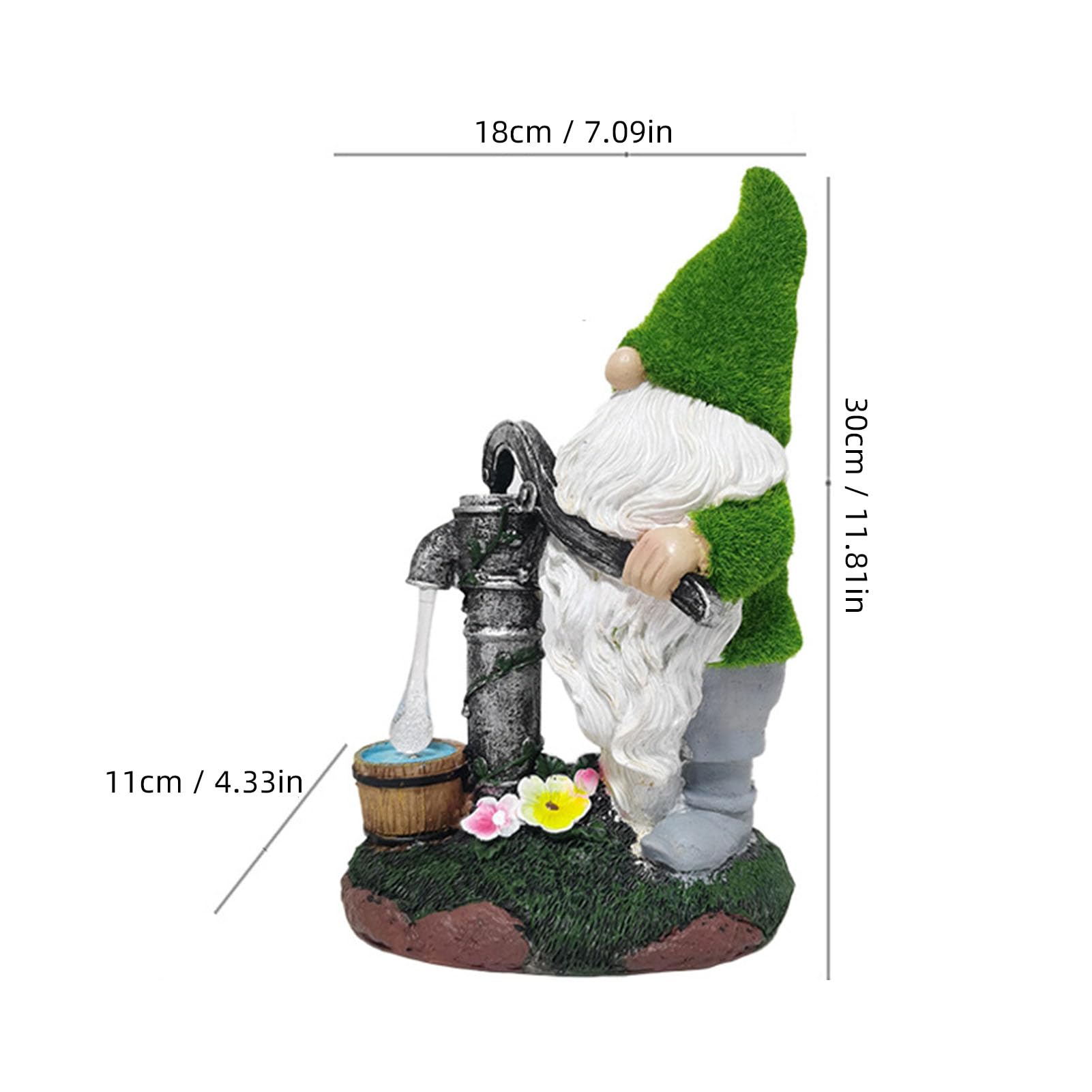 SUNGOOYUE Statua Gnomo da Giardino Resistente Allo Sbiadimento, per Aiuola,