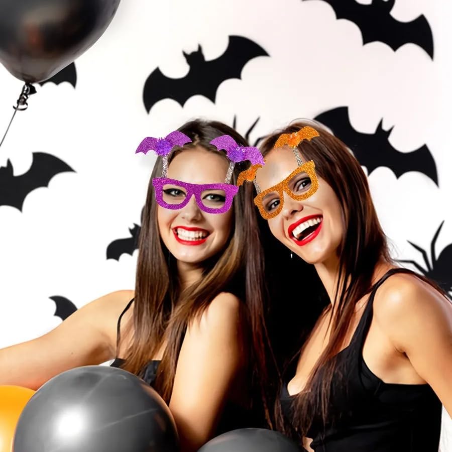 ARFUKA Halloween Glasses Fun Halloween Costume Party Favors Bat Eyeglasses for Halloween Decorations Pack of 4 - Image 2