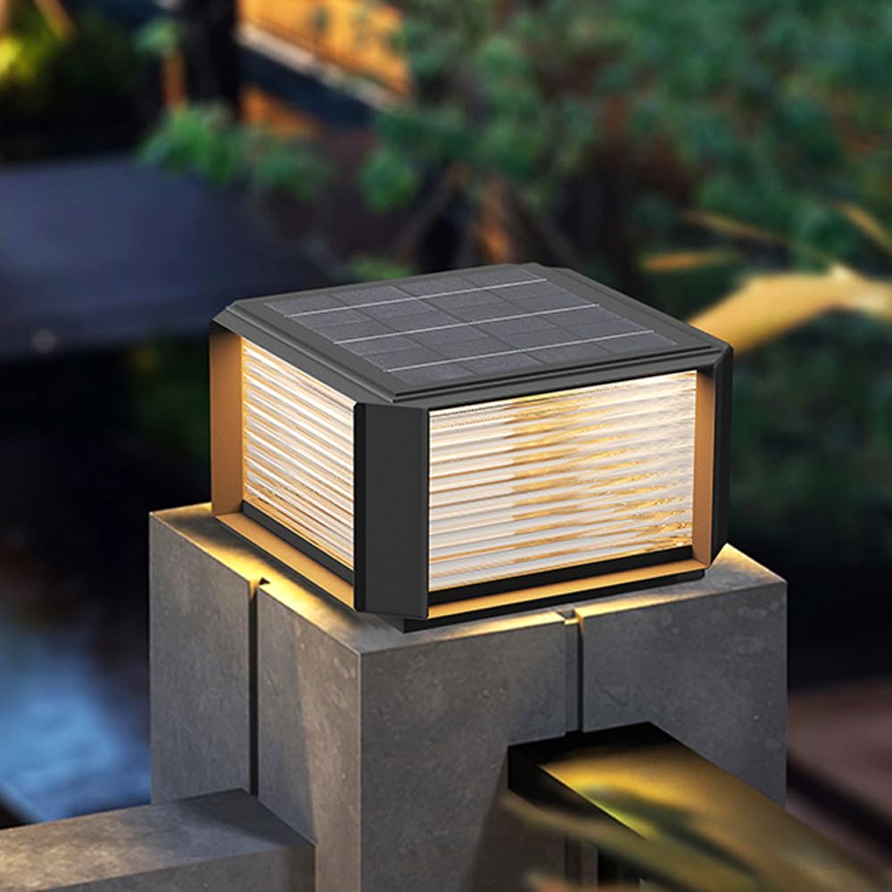 Lampes Solaires sur Poteau pour Extérieur Lampes Solaires Modernes pour Piliers Extérieurs, Étanches, À LED, pour Portail, Borne, Clôture, Terrasse, Boîte Aux Lettres, Jardin, Porche, Villa