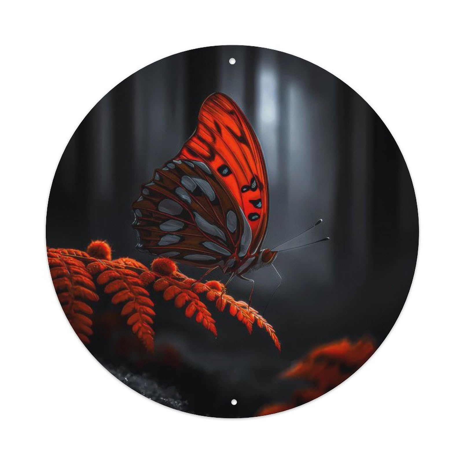 Animal Butterfly Dark Forest Mystical Aesthetic Vintage Metal Tin Sign Plaque Wall Decor for Cafe, Club Bar, Office, Garden Metal Poster 8x8Inch