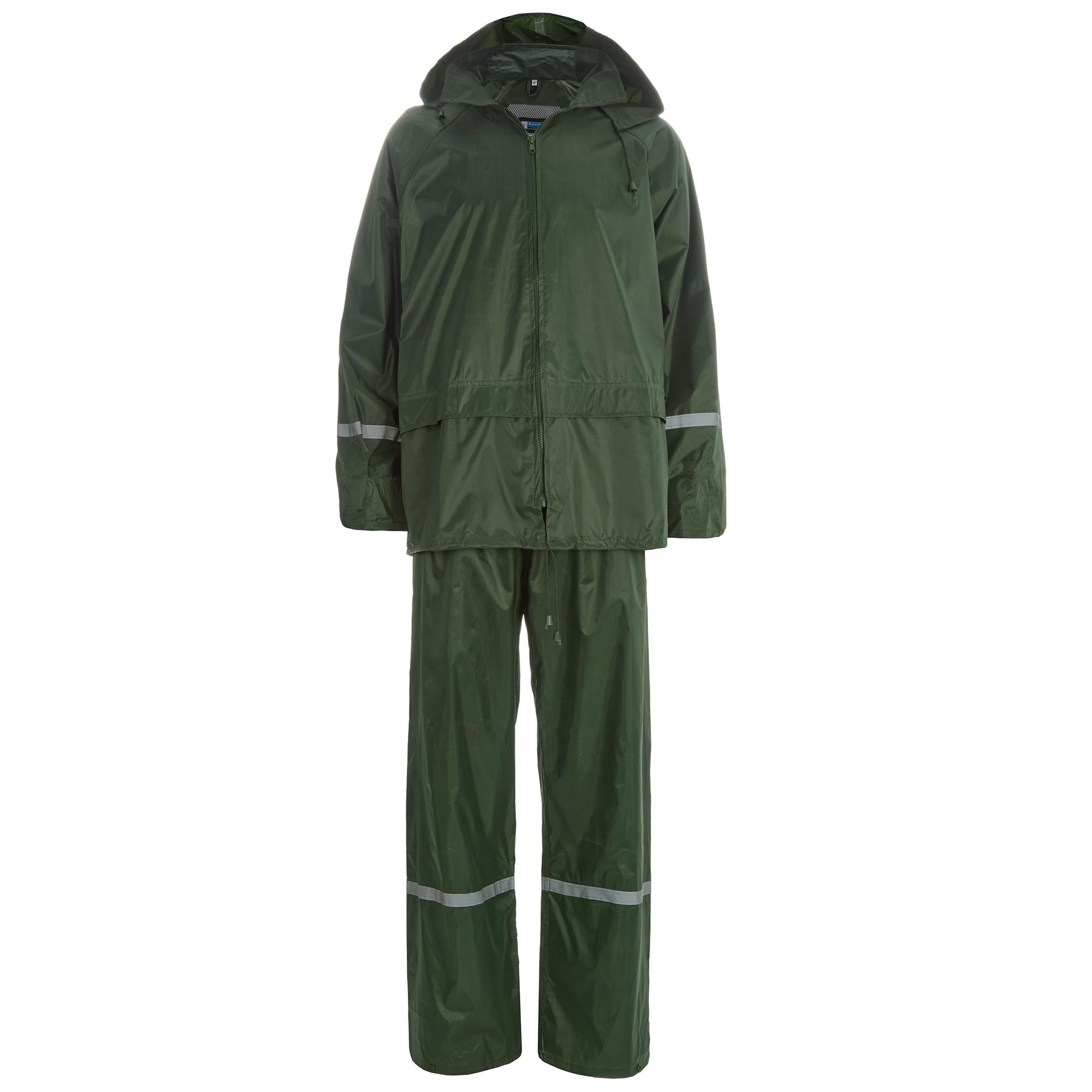 Metzuyan Men's Green Ws-Aw23 Waterproof Jacket And Trousers Set Outdoor Rainforce Olive 2XL