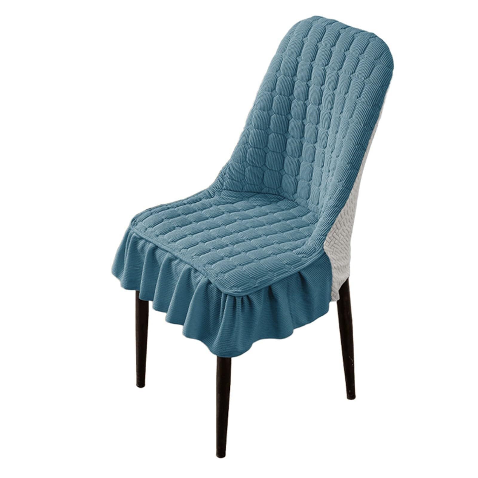 NMVAWIPT Jacquard Stretch Curve Back Dining Chair Covers With Skirt, Removable Washable Protectors For Home, Restaurant, Banquet(4#,4 Set)