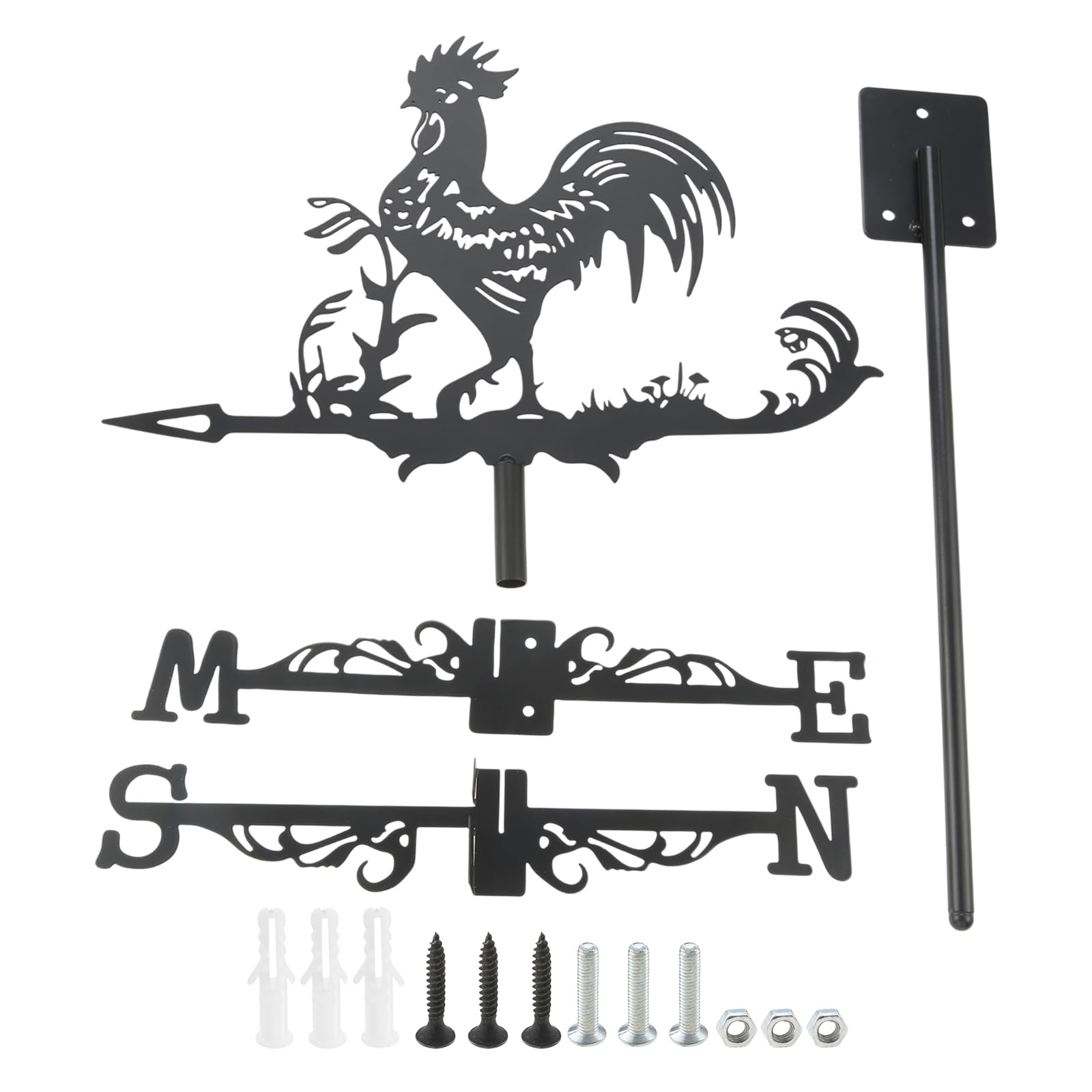 ziyfir Weather Vane Stainless Steel for Outside,Rooster Garden Ornaments