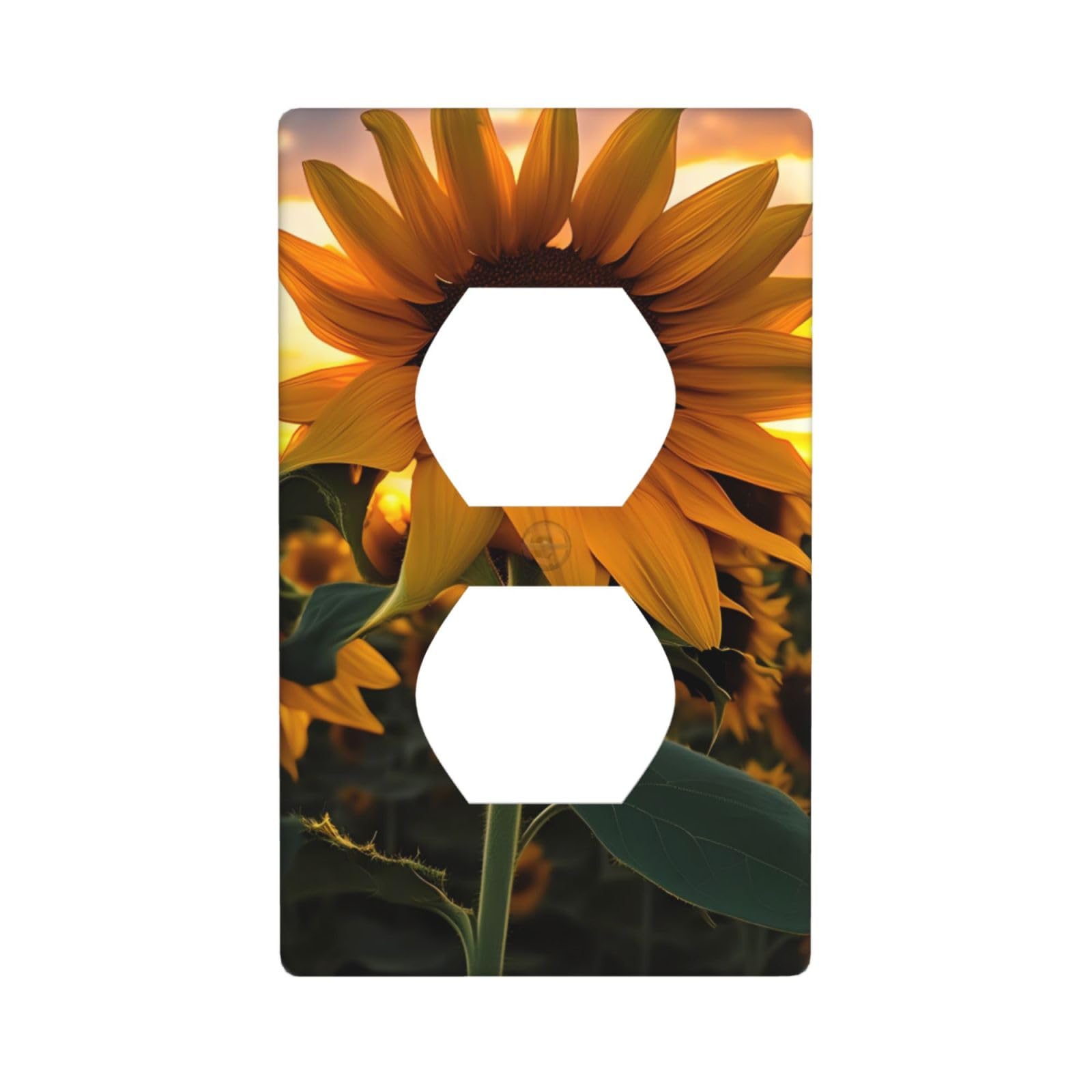 Farm Sunflower Unbreakable Polycarbonate Switch Plate-1 Gang Screwless Wall Plate for Home Office