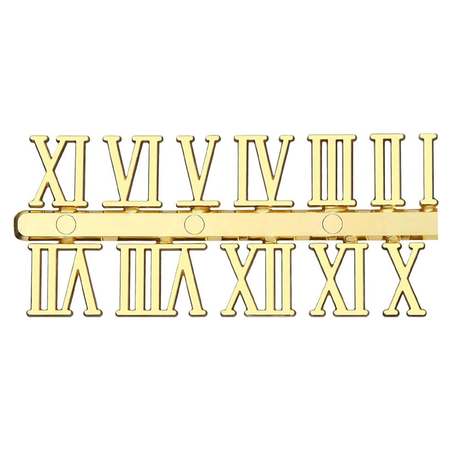 Osniyaw 2.3 Cm Golden Roman C Customizable Clock Numbers Parts Set, Arabic And Roman Numerals, Metal Numerals Kits For Home Decorations, Clock Repair Accessories, Set With Roman Numerals