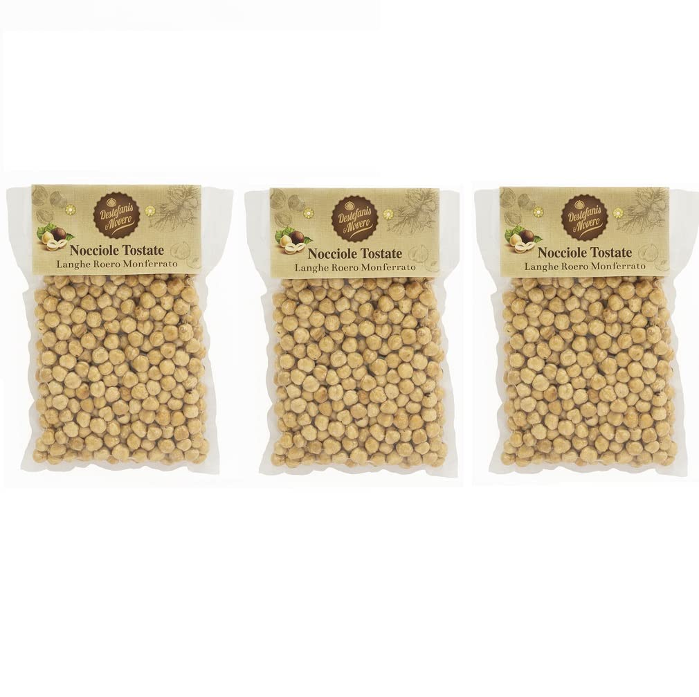 3 x 500 g | Destefanis & Novero Nocciole Langhe Roero Monferrato | Nocciole tgt Tostate e Sgusciate, Frutta Secca Fonte di Vitamine e Fibre, Snack Perfetto per Aperitivo e Colazione