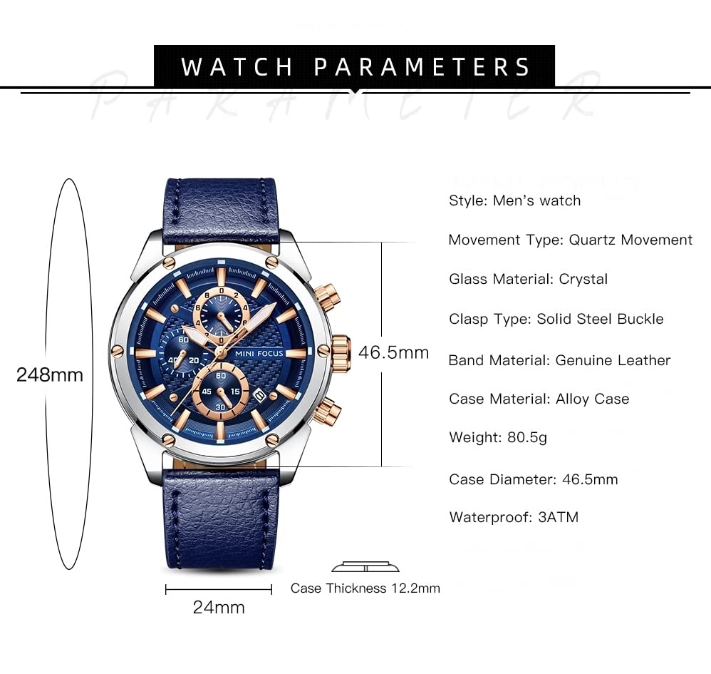 Image of AIMES Mens Watches Chronograph Waterproof Sport Military Watch for Men Analog Quartz Movement Stylish Wrist Watch Elegant Gift Watch for Men