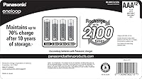 Vista 6 de Panasonic K-KJ87M3A4BA Paquete de cargador de batería individual con 4AAA Eneloop baterías recargables (paquete de 12)