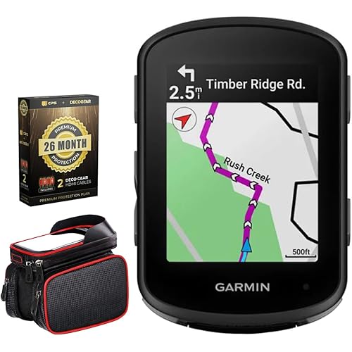 Garmin Edge 540, Compact GPS Cycling Computer, Device Only 010-02694-00 Bundle with Deco Essentials Bike Frame Cell Phone Mount and Deco Gear CPS 26 Months Exclusive Protection (BEACH-CPS-26500)