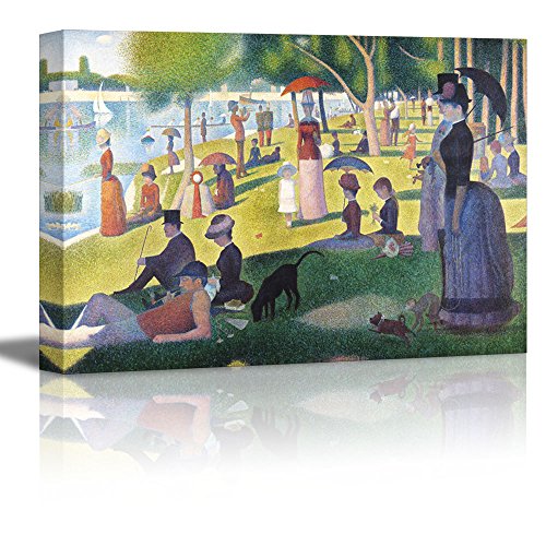 wall26 A Sunday on La Grande Jatte by Georges Seurat Giclee Canvas Prints Wrapped Gallery Wall Art | Stretched and Framed Ready to Hang - 24