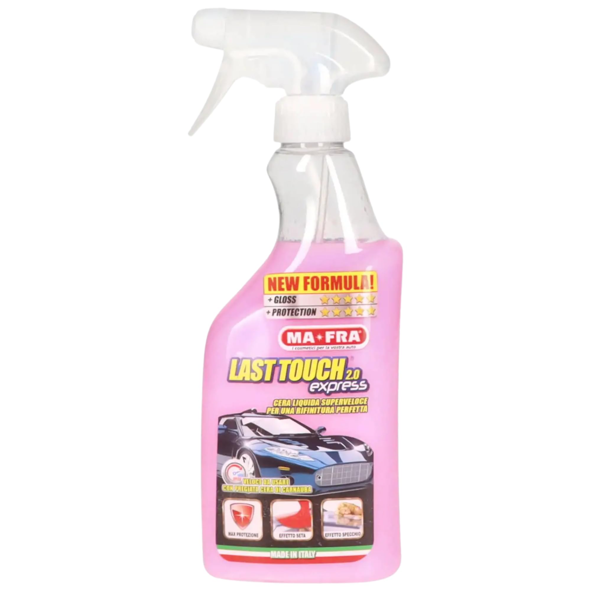 Ma-Fra Kit detergente per Trattamento Auto Interno ed Esterno. 3IN1 PLASTICA-LAST TOUCH-HP 12 - CERCHI & GOMME - GLASS CLEANER - Trattamento TESSUTTI 3IN1 INSIEME 7 PANNI MICROFIBRA MULTIUSO 30x35 cm