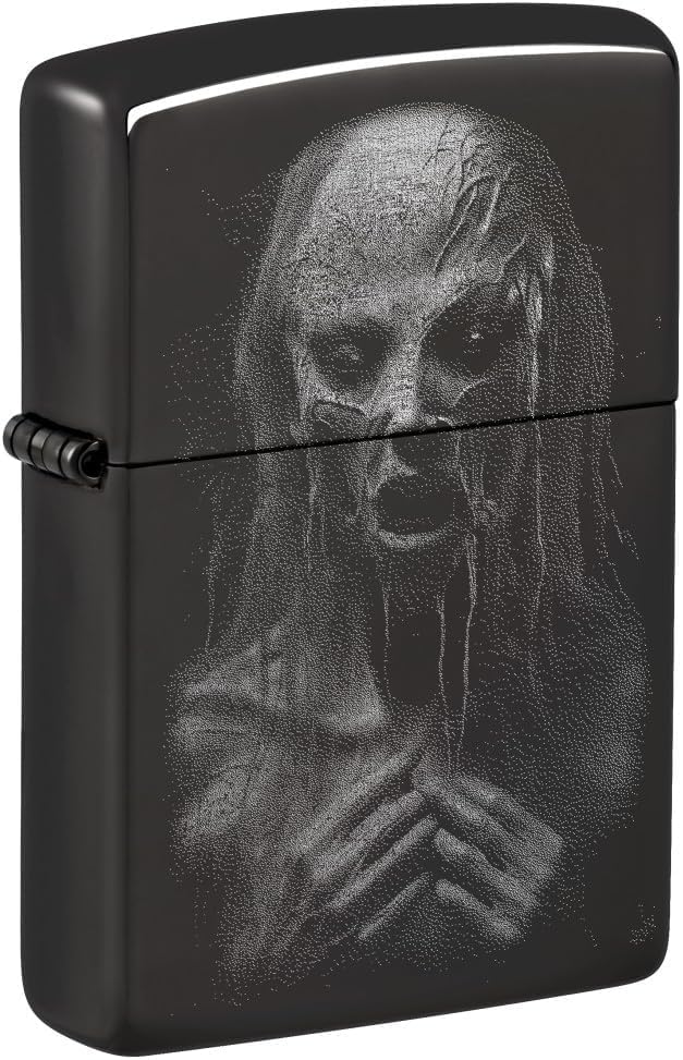 Encendedor Zippo personalizado diseño monstruo negro brillo miniatura 1