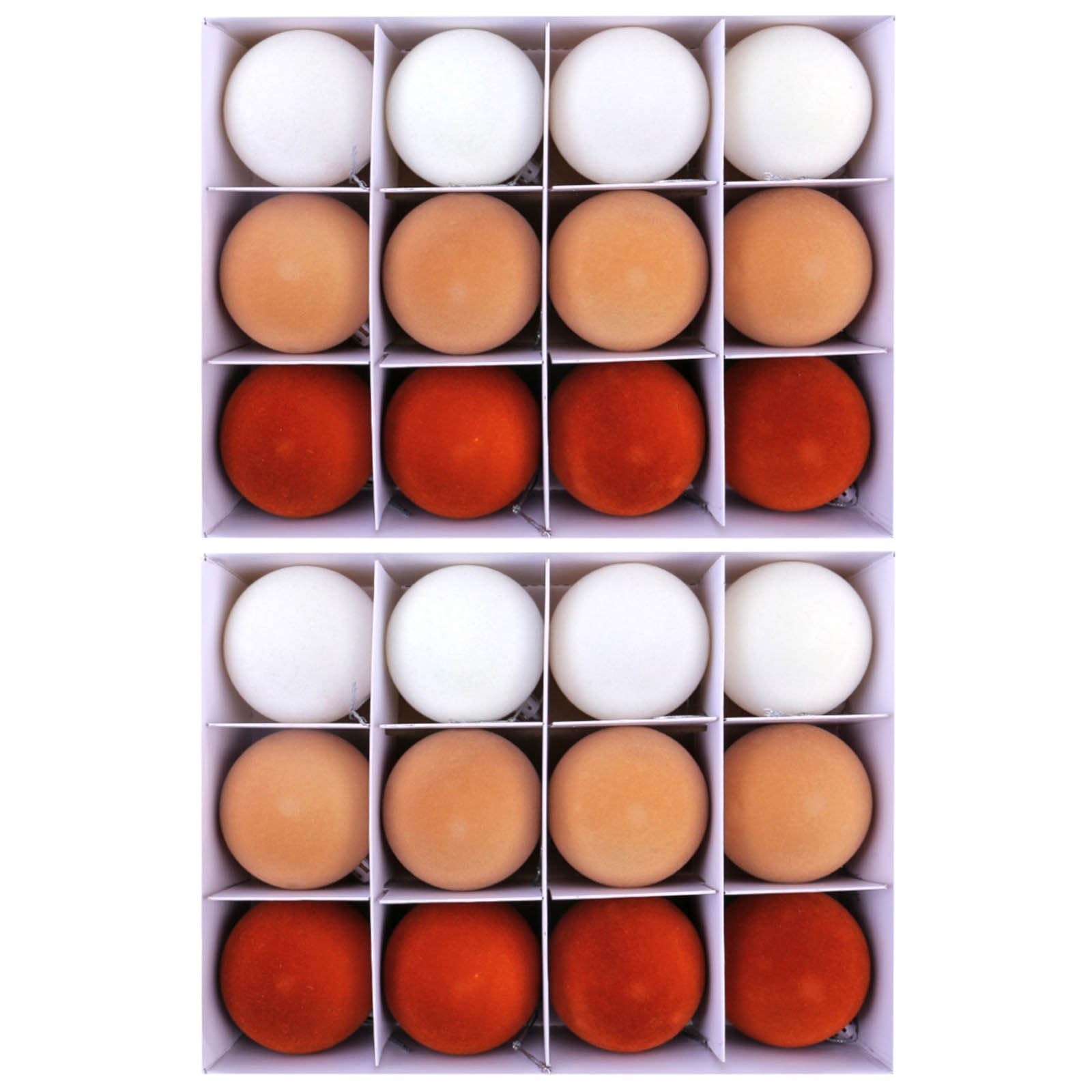 Jazuaiao 24Pcs Velvets Flocking Hanging Ornaments for Christmas Tree Multicolors Baubles Indoor Outdoor Decoration Shatterproof Velvets Sphere