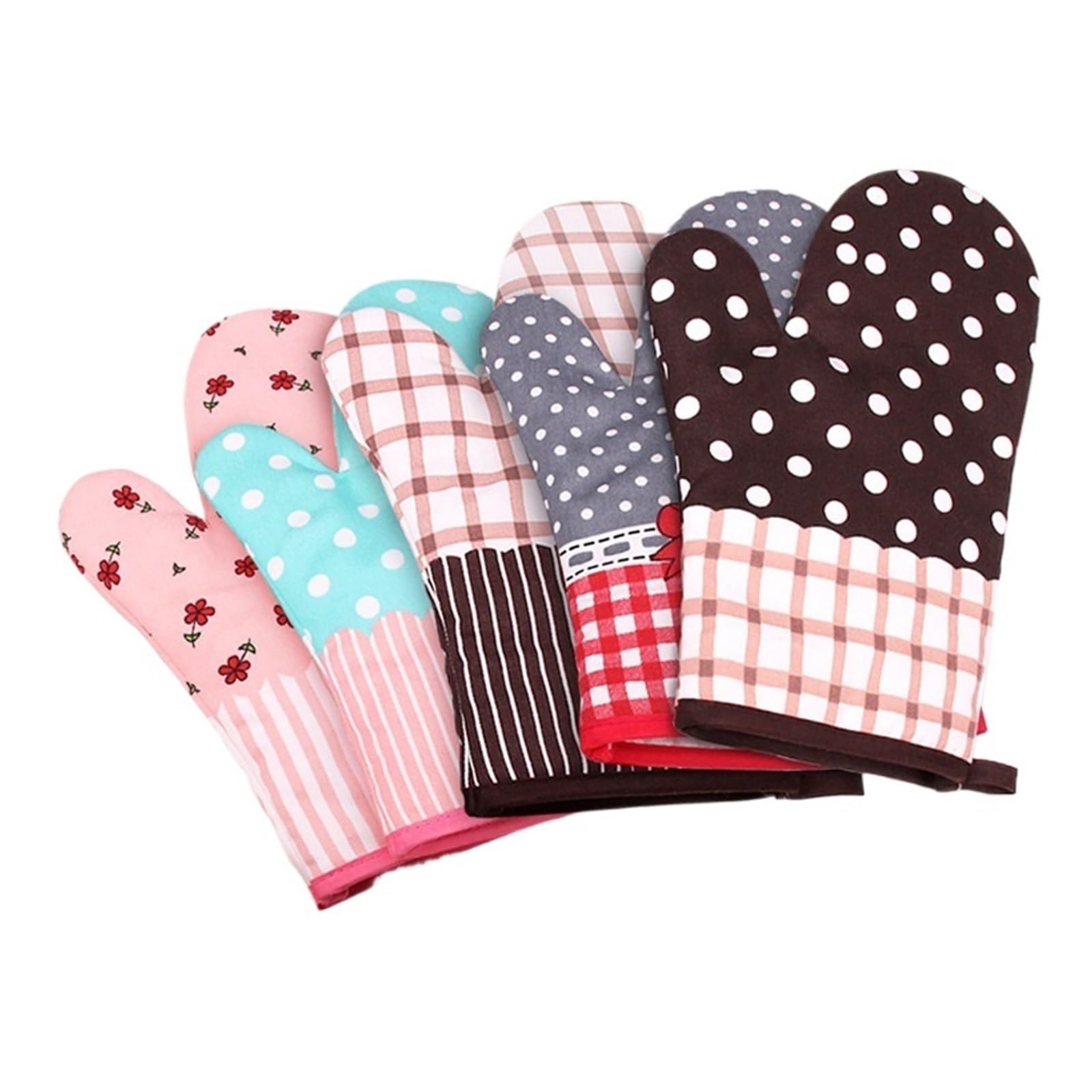 1 Par De Guantes Aislantes Algodón Grueso para Cocina