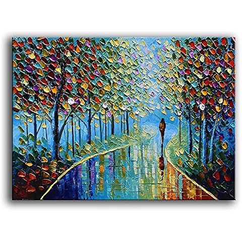 YaSheng Art -Landscape Oil Painting On Canvas Textured Tree Abstract Contemporary Art Wall Paintings Handmade painting Home Office Decorations Canvas Wall Art painting 24x36inch Cover