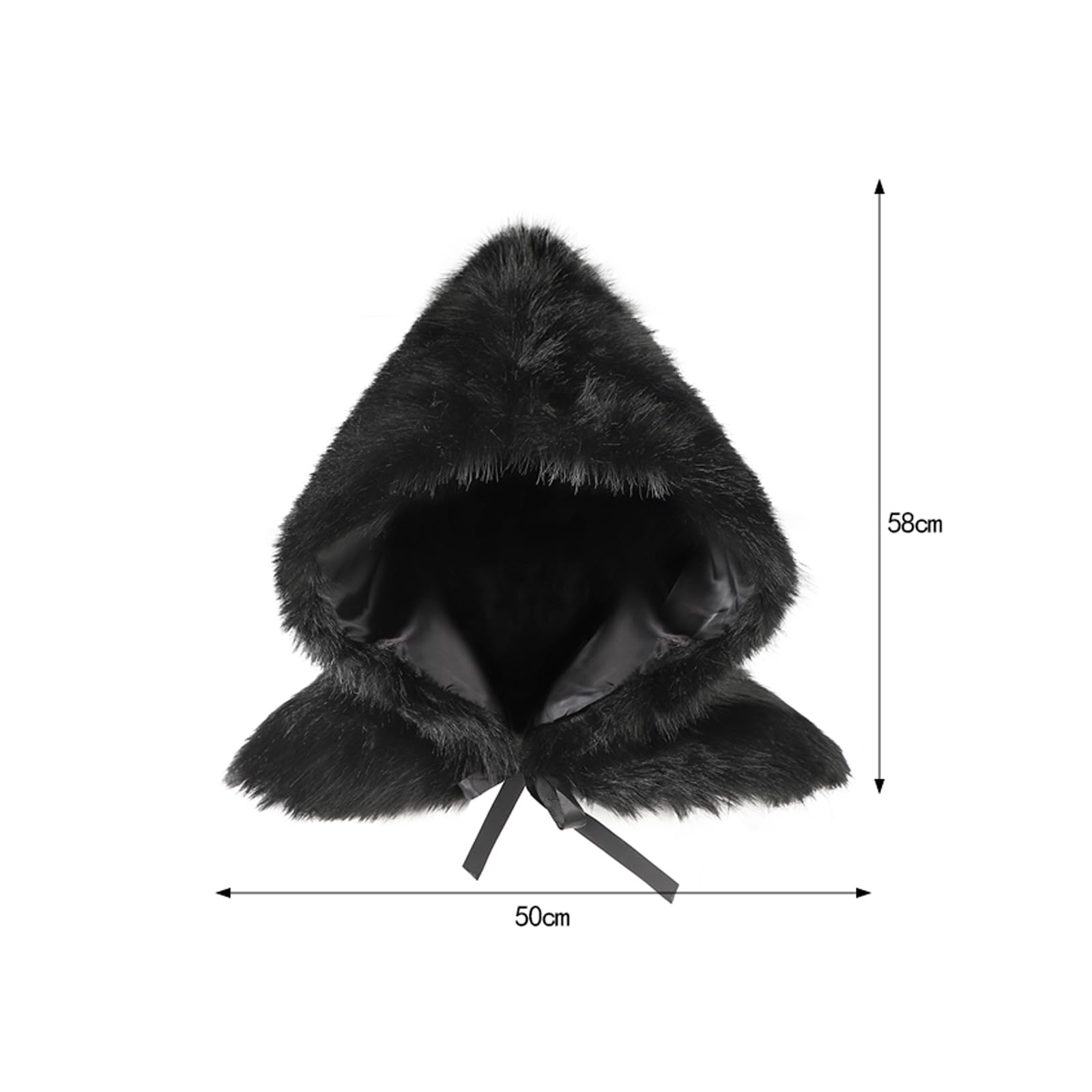 Mens Medieval Retro Faux Fur Hooded Shoulder Wrap Fancy Dress Viking Costume Scarf Cape Norse Barbarian Furry Shawl Shoulder Armour Thermal Cover Up Shrug Collar Stole for Halloween Cosplay LARP - Image 4