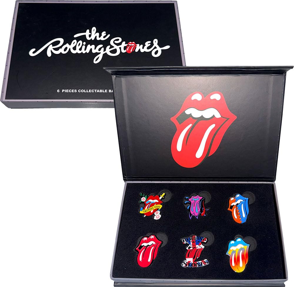 The Rolling Stones Tongues Evolution Pin Badge Set Size One Size