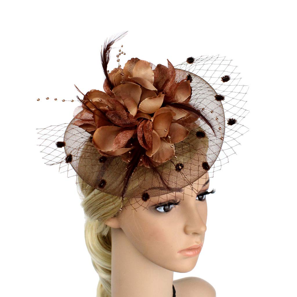 Sombrero de boda, para fiesta de té, sombrero de iglesia, sombrero de Sinamay, sombrero floral para mujeres y niñas