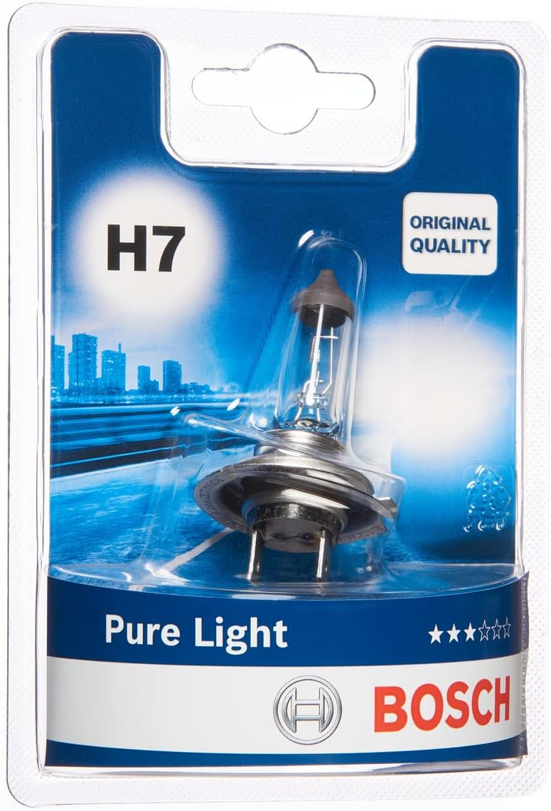 Bosch H7 Pure Light Bulb,12 V 55 W PX26d, Pack of 1