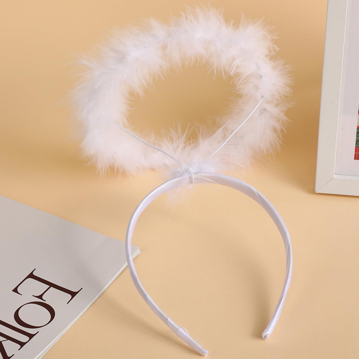 RmKbe 6 Pieces Angel Halo Headband Feather Halo Headband Christmas Headpiece Halloween Angel Costume for Adults - Image 3