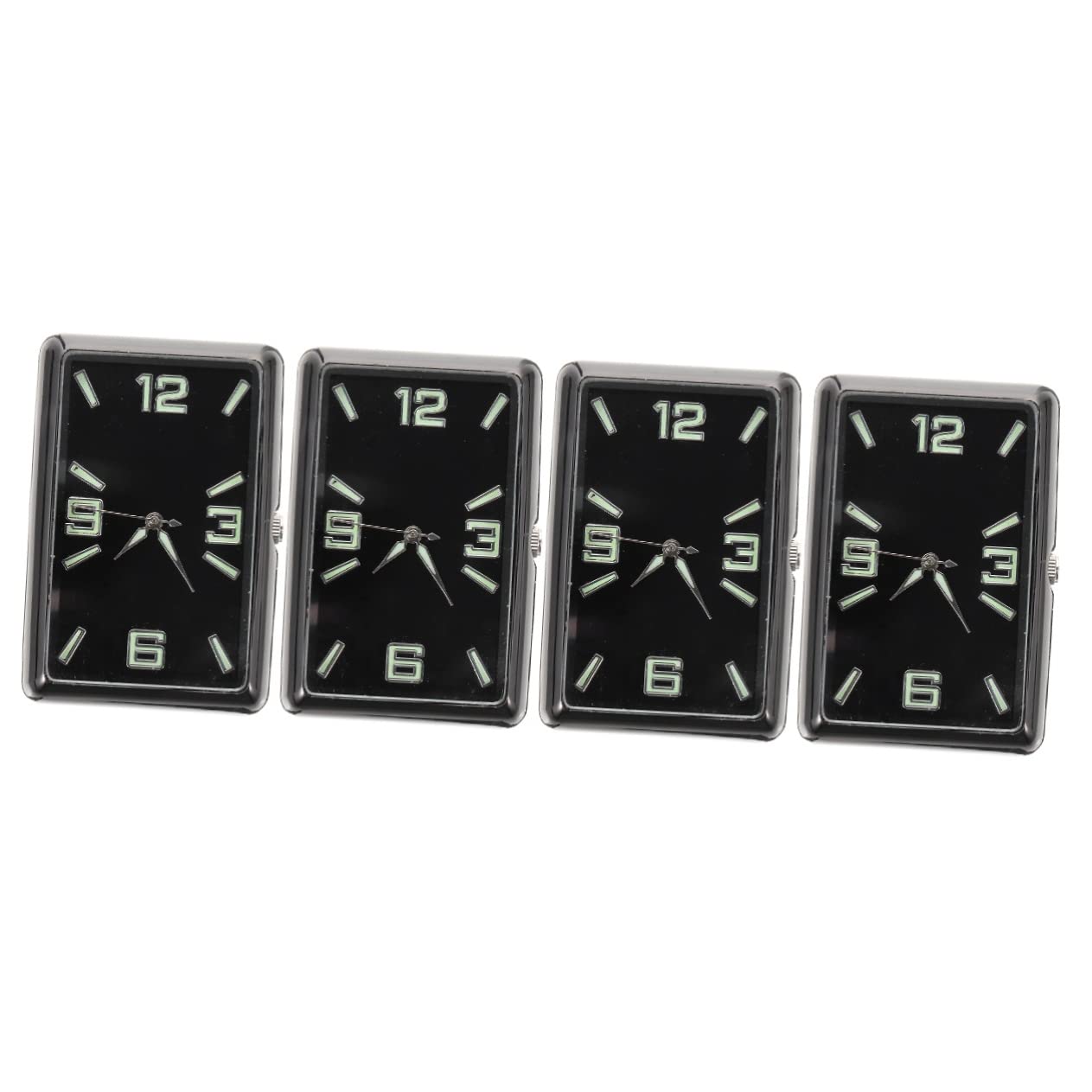Gatuida 4piezas Reloj Analógico Adhesivo Para Tablero De Coche Diseño Cuadrado y Elegante Decoración Versátil Para Automóvil Fácil De Instalar y Ligero Para Coches Oficinas y Hogares